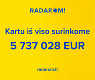 Akcijos „Radarom!“ galutinė suma Akcijos „Radarom!“ galutinė suma