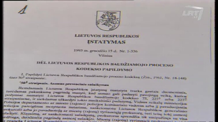 Panoramos archyvai. Prevencinio sulaikymo įstatymas