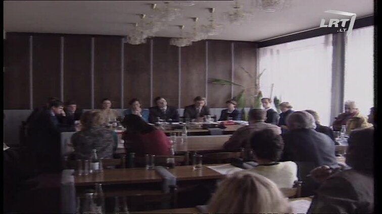 Panoramos archyvai. Spaudos konferencija Lietuvos Banke