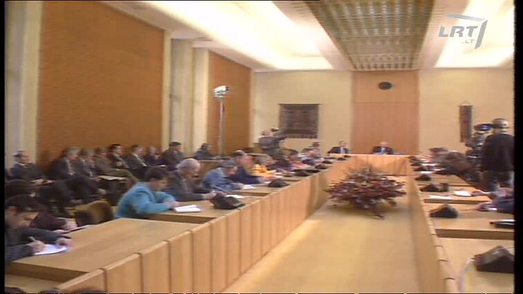 Panoramos archyvai. Algirdo Brazausko spaudos konferencija