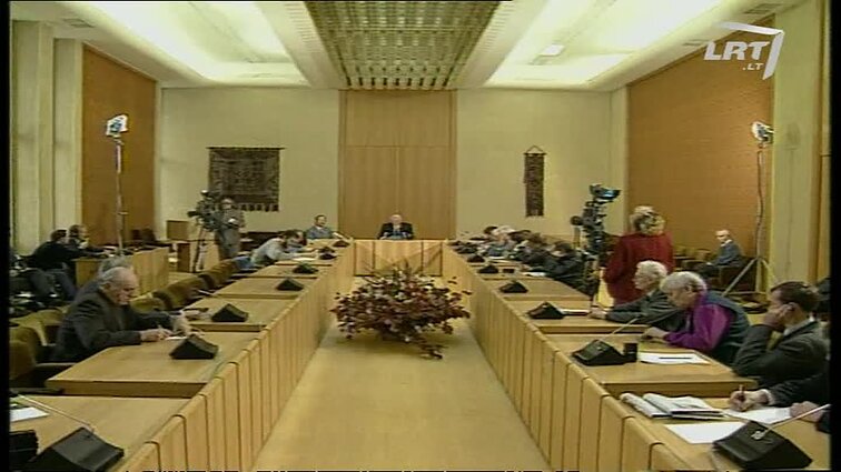 Panoramos archyvai. Algirdo Brazausko spaudos konferencija