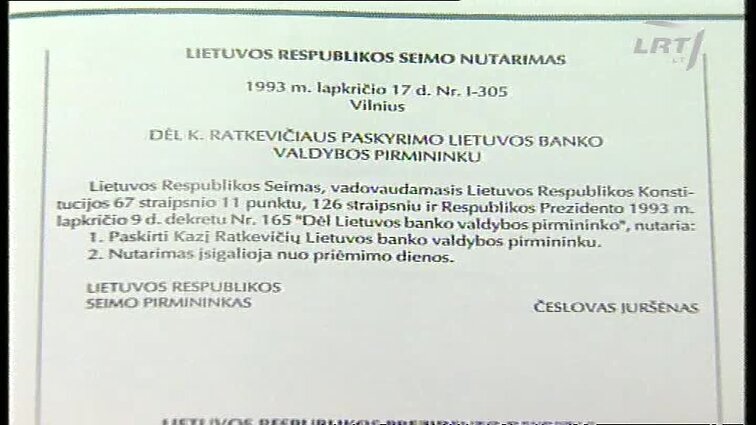 Panoramos archyvai. Kazio Ratkevičiaus atlyginimas