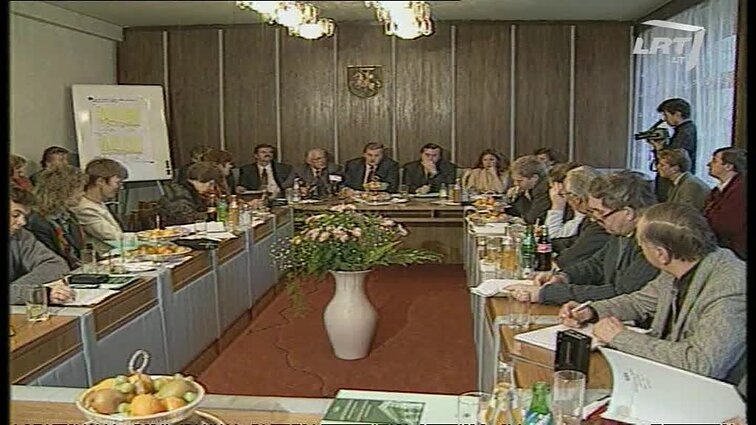 Panoramos archyvai. Spaudos konferencija Lietuvos banke