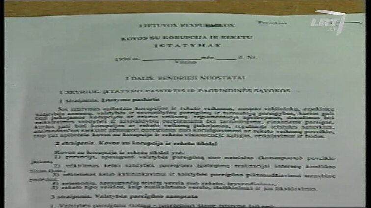 Panoramos archyvai. Kovos su korupcija ir reketu įstatymo projektas