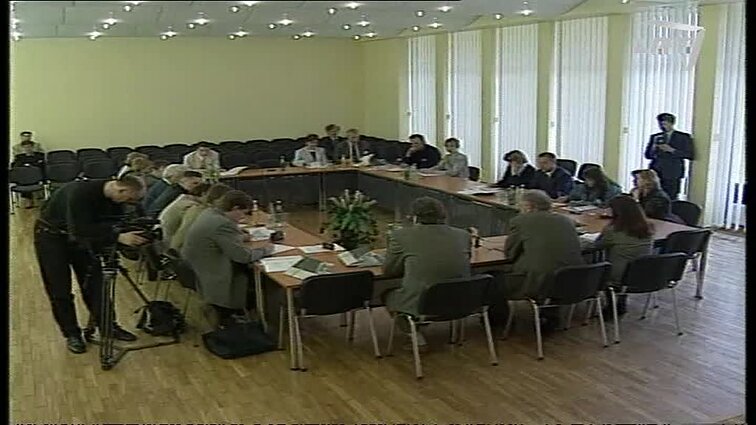 Panoramos archyvai. Spaudos konferencija Lietuvos banke