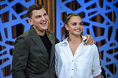 Rolandas Mackevičius su žmona Ieva