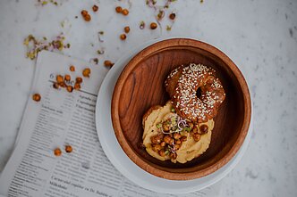 Beigelis su avinžirniais Beigelis su avinžirniais