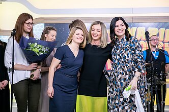 Guoda Pečiulytė, Ugnė Galadauskaitė ir Eglė Daugėlaitė Guoda Pečiulytė, Ugnė Galadauskaitė ir Eglė Daugėlaitė
