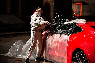 Kadras iš Monique vaizdo klipo filmavimo užkulisių.