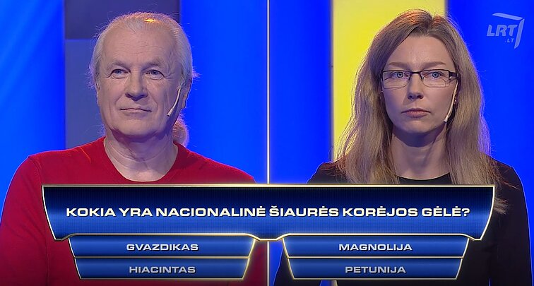 TV žaidimas „Kas ir kodėl?“. Kokia yra nacionalinė Šiaurės Korėjos gėlė?
