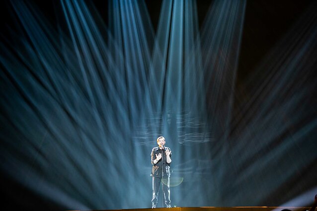 Jurijus antradienį pirmą sykį repetavo „Eurovizijos“ scenoje