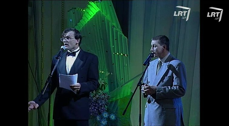 LTV 40-mečio proga sveikina „Dviračio šou“ kūrybinė grupė – Vytautas Šerėnas ir Gintaras Ruplėnas