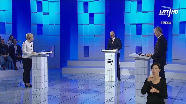 Kandidatų į prezidentus debatai. Pirmoji Ingridos Šimonytės ir Gitano Nausėdos akistata: nuomonės nesutapo tik vienu klausimu