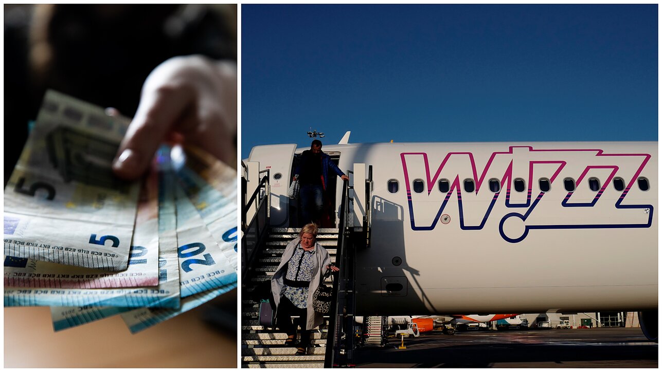 Pinigai. „Wizz Air“ lėktuvas