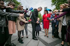 Gitanas Nausėda atvyko į rinkimų štabą Gitanas Nausėda atvyko į rinkimų štabą