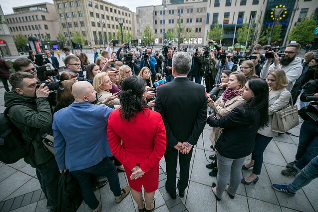 Gitanas Nausėda atvyko į rinkimų štabą