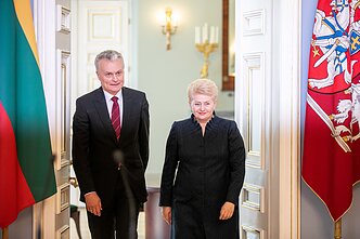 Gitanas Nausėda and incumbent President Dalia Grybauskaitė Gitanas Nausėda and incumbent President Dalia Grybauskaitė