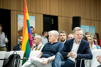 Vilnius mayor Remgiijus Šimašius, right Vilnius mayor Remgiijus Šimašius, right