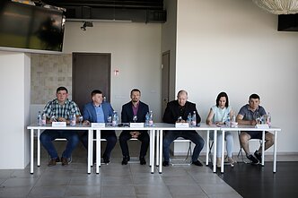 MMA atstovų spaudos konferencijos akimirka MMA atstovų spaudos konferencijos akimirka