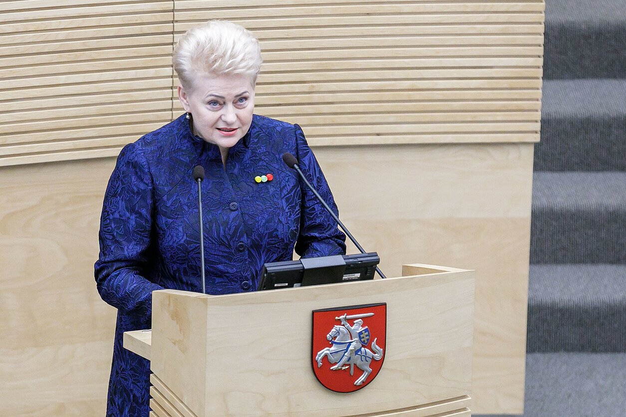 President Dalia Grybauskaitė delivers her address in the Seimas President Dalia Grybauskaitė delivers her address in the Seimas
