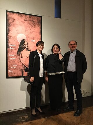 Laisvydė Šalčiūtė, Daiva Šabasevičienė, Helmutas Šabasevičius Mantujos kunigaikščių rūmuose.