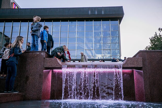 Fountain near the National Opera House in Vilnius