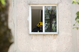 Evacuation of the housing block in Kaunas Evacuation of the housing block in Kaunas