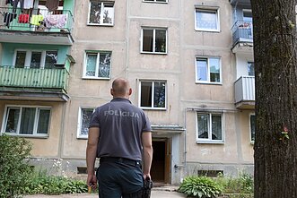 Evacuation of the housing block in Kaunas Evacuation of the housing block in Kaunas