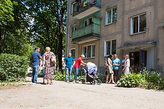 Evacuation of the housing block in Kaunas Evacuation of the housing block in Kaunas