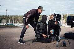 Aleknos ir Otreyos klipo filmavimo akimirka