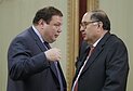 Mikhail Fridman, left, and Alisher Usmanov