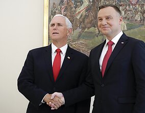 US Vice President Mike Pence and Polish President Andrzej Duda