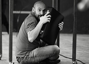 Enrico Casari rehearsing the role of Candide