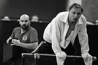 Enrico Casari as Candide and Liudas Mikalauskas as Pangloss