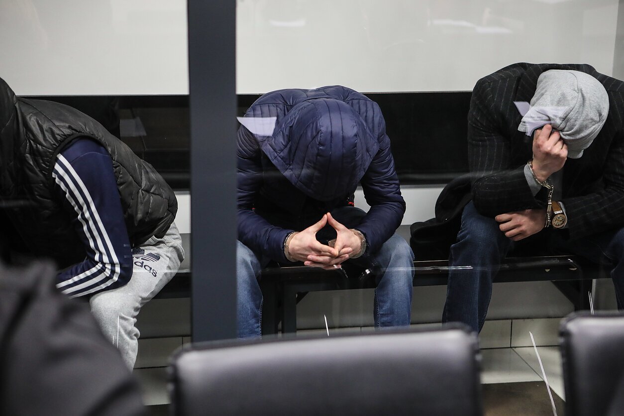 The three men are charged with torturing and cruelly murdering a person in a helpless state, unlawfully depriving a person of liberty and causing damage to property The three men are charged with torturing and cruelly murdering a person in a helpless state, unlawfully depriving a person of liberty and causing damage to property