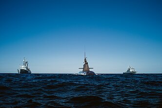 German submarine and Lithuania Navy vessel (right) during BALTOPS 2017 German submarine and Lithuania Navy vessel (right) during BALTOPS 2017