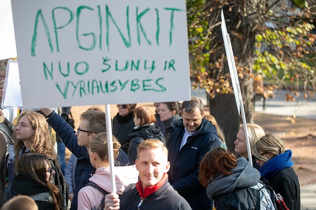 Socialinių darbuotojų protesto akcija