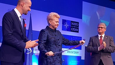 Dalia Grybauskaitė accepted the Knight of Freedom Award Dalia Grybauskaitė accepted the Knight of Freedom Award