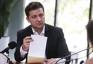 Volodymyras Zelenskis spauso konferencijoje Volodymyras Zelenskis spauso konferencijoje
