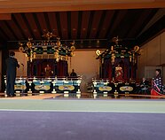 Gitanas Nausėda su Diana Nausėdienė Japonijos imperatoriaus žengimo į sostą ceremonijoje