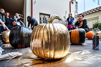 Moliūgai-šviestuvai Stiklo kvartale 