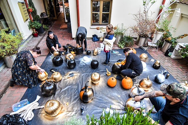 Moliūgų-šviestuvų dirbtuvės