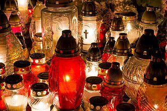 Candles in a cemetery Candles in a cemetery