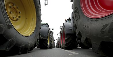 Tūkstančiai vokiečių ūkininkų į protestą Berlyne suvažiavo traktoriais