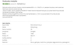 Parduodama mokykla