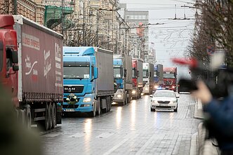 Haulage firms protested a rise in taxes on per diem allowances in Vilnius Haulage firms protested a rise in taxes on per diem allowances in Vilnius