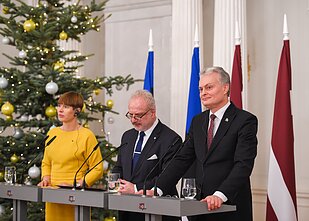 Baltic presidents: Estonia's Kersti Kaljulaid, Latvia's Egils Levits and Lithuania's Gitanas Nausėda