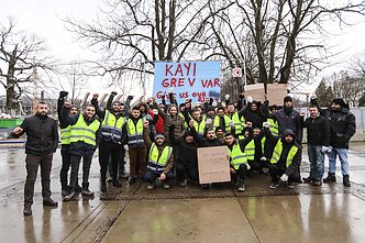 Construction workers at Kaunas' Darius and Girėnas Stadium strike over unpaid wages