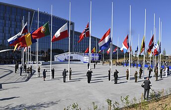 Flags of NATO member states.