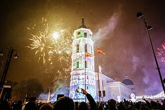 Naujųjų metų sutikimas Vilniaus katedros aikštėje